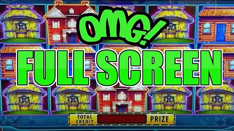 FULL SCREEN HUFF N PUFF JACKPOT BONUS 🐷 $50 High Limit Spins!