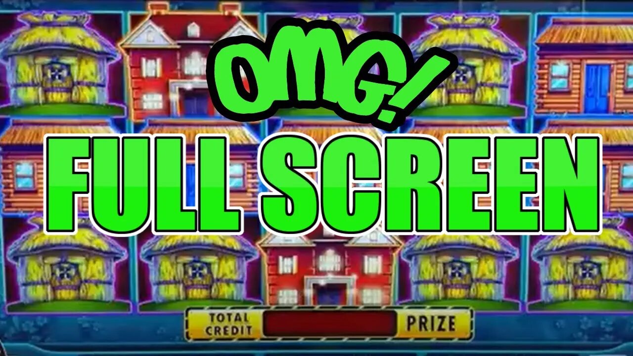 FULL SCREEN HUFF N PUFF JACKPOT BONUS 🐷 $50 High Limit Spins!