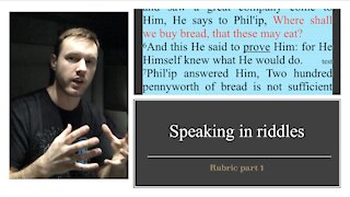 262. Rubric Part 1. Conversation about food. Matthew 14:15-16, Mark 6:35-36, Luke 9:12, John 6:5-7