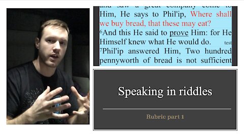 262. Rubric Part 1. Conversation about food. Matthew 14:15-16, Mark 6:35-36, Luke 9:12, John 6:5-7