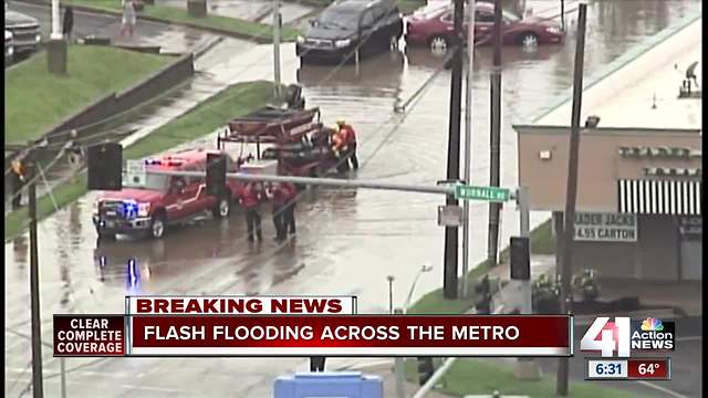 Crews conduct multiple water rescues in KC metro