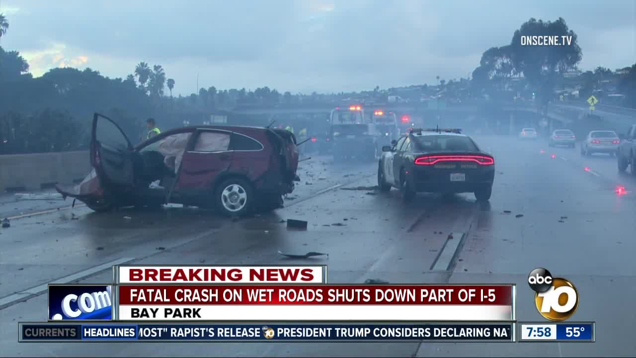 At least one dead in Bay Park crash as rain soaks roads