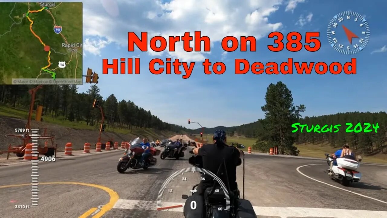 Sturgis Hill City to Deadwood Motorcycle Ride on 385