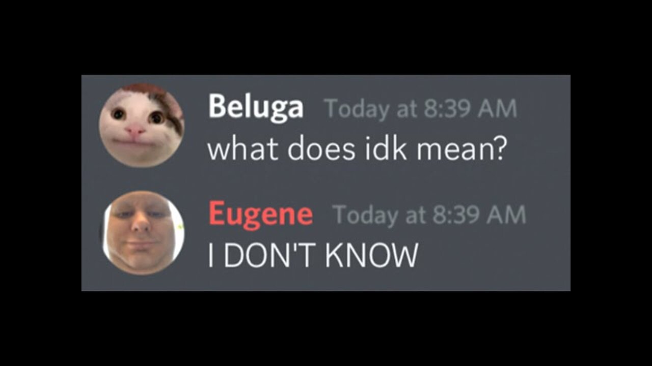 What does "IDK" mean? Beluga funny video