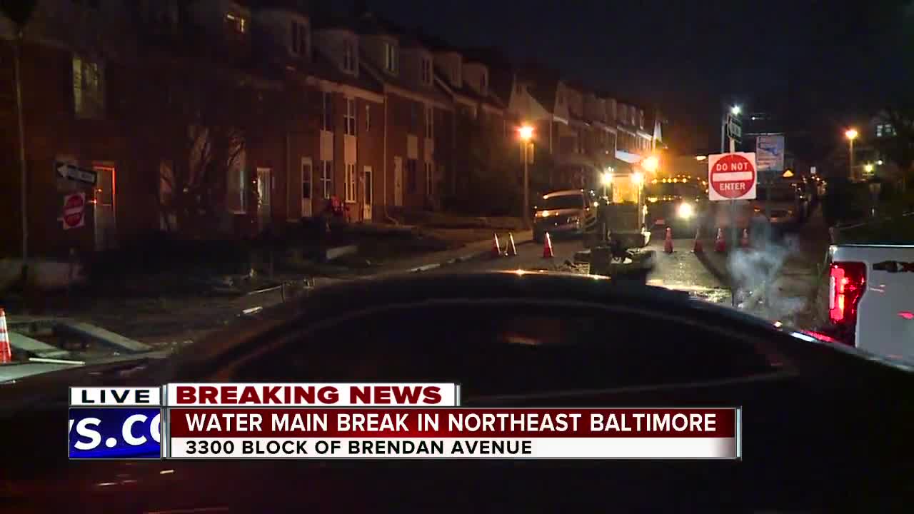 Water Main Break in 3300 block of Brendan Avenue