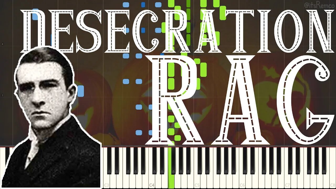 Felix Arndt - Desecration Rag 1914 (Ragtime Piano Synthesia) [Halloween piano 🎃]