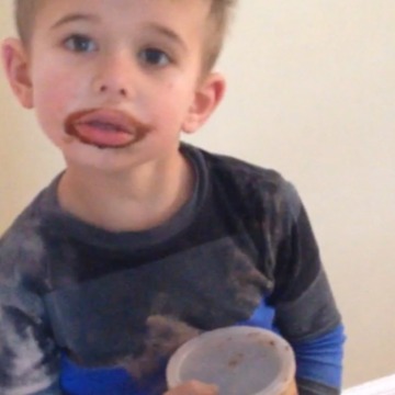 A Little Boy Spills Hot Cocoa Powder Everywhere