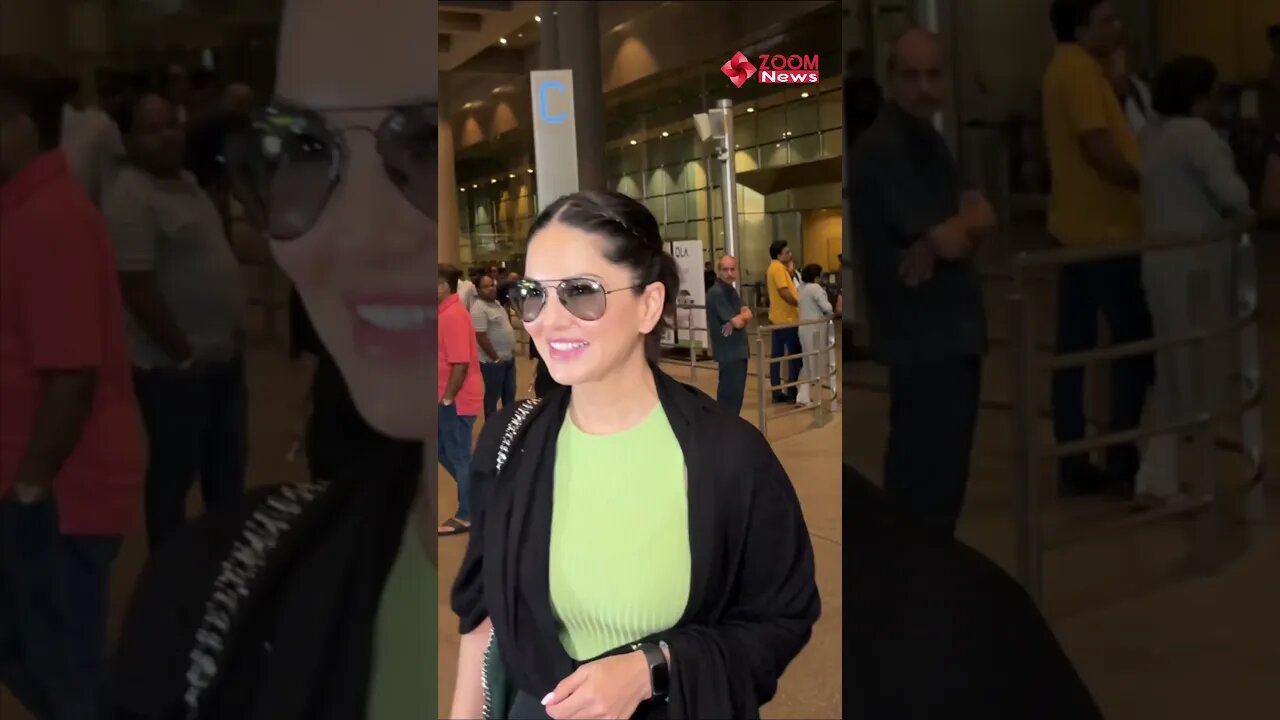 Sunny Leone greets paps as she arrives at the airport 😍🔥📸✈️ #shorts