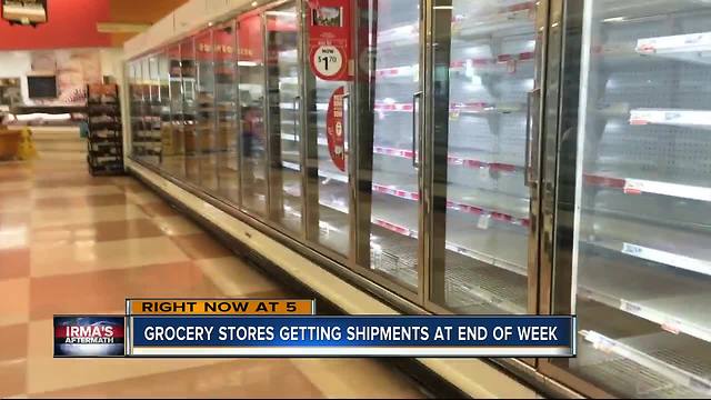 Grocery stores getting shipments at end of the week