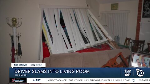 Car crashes into Mira Mesa home's living room