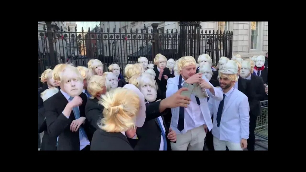 100 Boris Johnsons Have A Protest Party Outside Downing Street