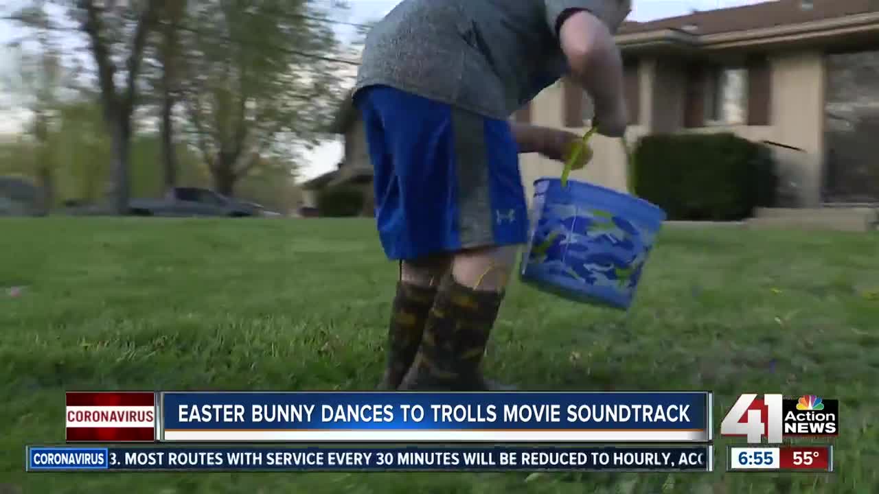 Easter bunny visiting local children