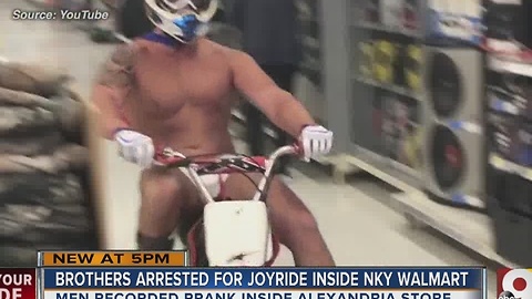 Brothers arrested for scantily-clad joyride through Walmart