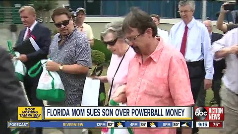 90-year-old Powerball winner sues son, says her money was invested poorly