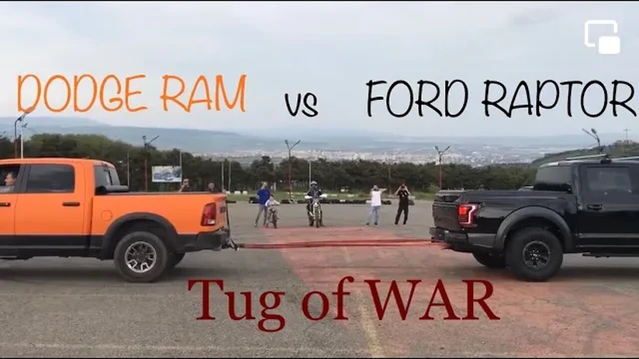 DODGE RAM vs FORD RAPTOR | tug of war