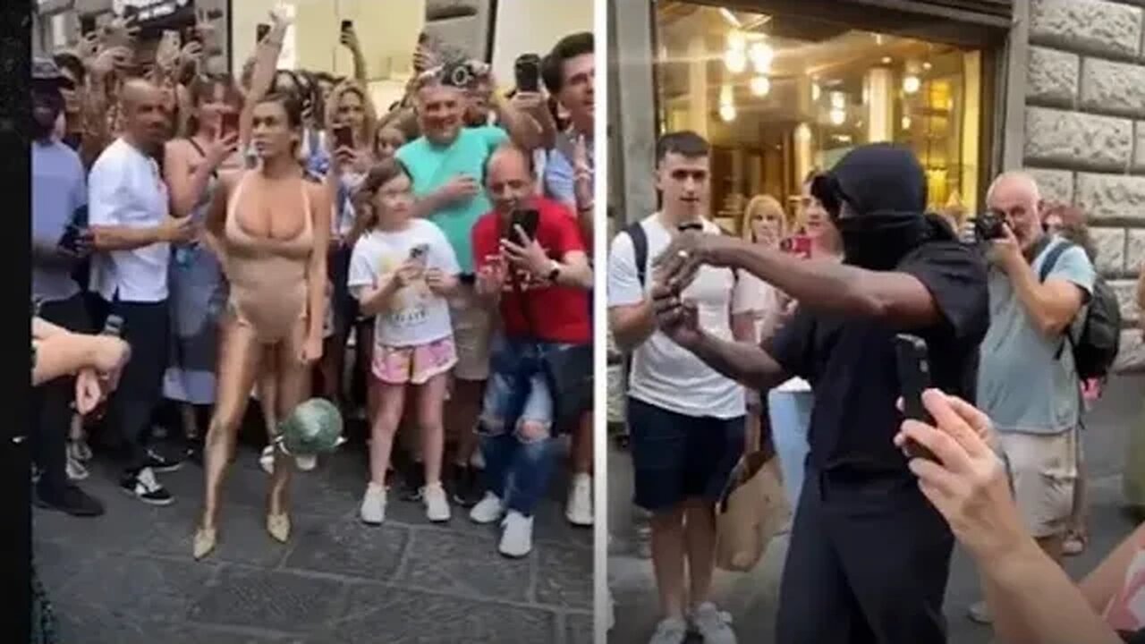 Kanye & his wife SHUTS DOWN ITALY with NO SECURITY ‼️😮