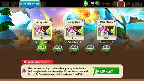 Plants vs Zombies 2 - Plant of the Week - Dazey Chain - December 2023