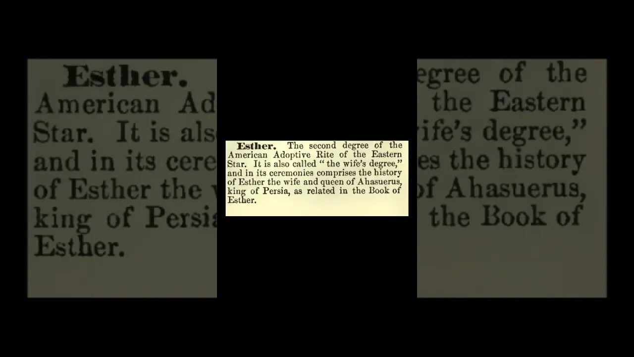 Esther: Encyclopedia of Freemasonry By Albert G. Mackey