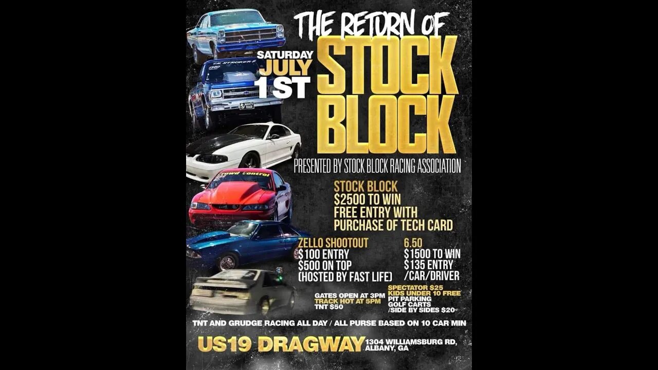 LIVE: Drag Racing - The Return of Stock Block @us19dragaway 7.1.23