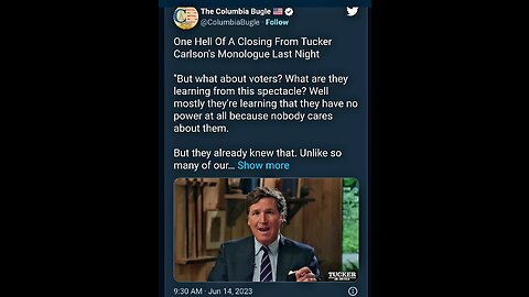One Hell Of A Closing From Tucker Carlson's Monologue Last Night