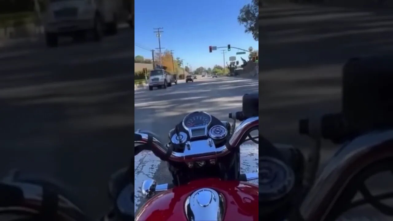 Motorcycle crash caught from dash cam