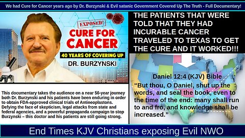 We had Cure for Cancer years ago by Dr. Burzynski & Evil satanic Government Covered Up The Truth!
