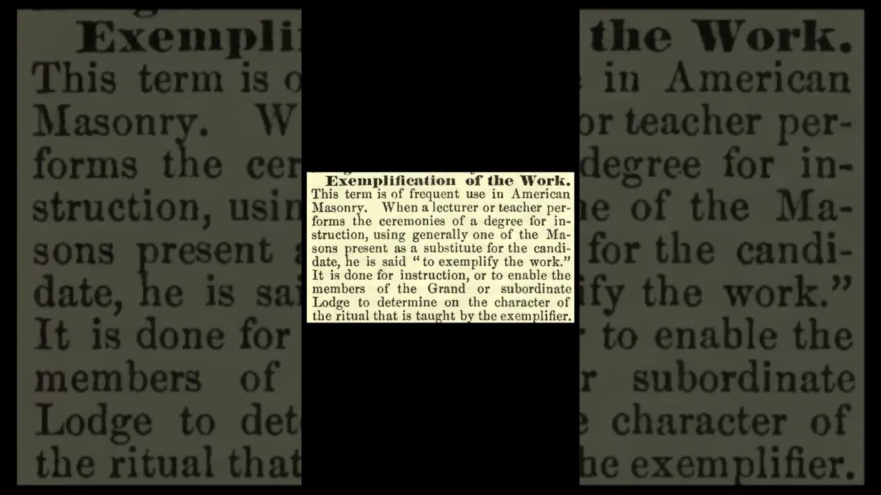 Exemplification of the Work: Encyclopedia of Freemasonry By Albert G. Mackey