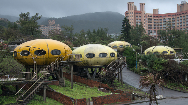This Eerie Ghost Town Has Houses Shaped Like UFOs