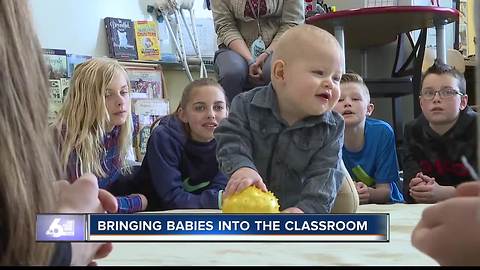 Babies help teach empathy at Hillsdale Elementary