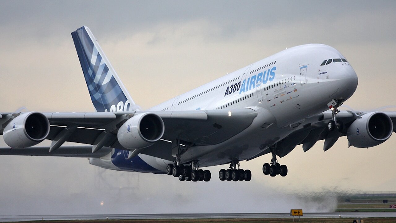 Airbus A380 Tail camera view -Take off