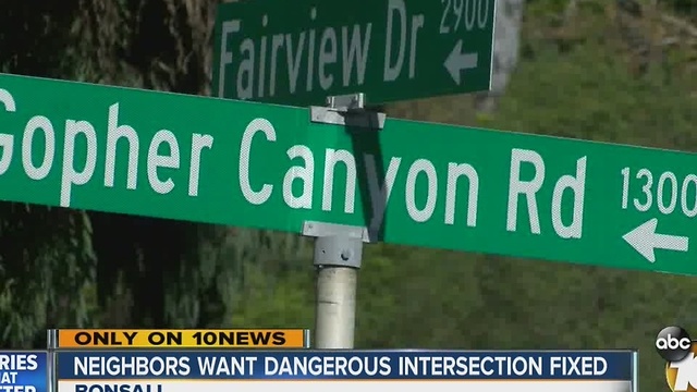 Residents call Gopher Canyon Road-Fairview Drive intersection 'dangerous,' want county to fix it