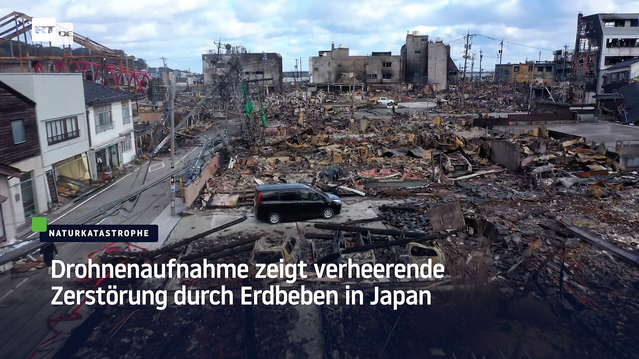 Drohnenaufnahme zeigt verheerende Zerstörung durch Erdbeben in Japan