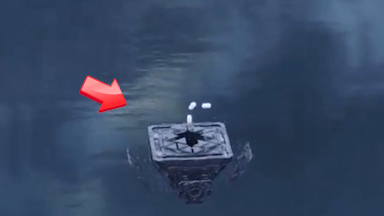 A white object searcher out of an inverted pyramid UFO [Space]