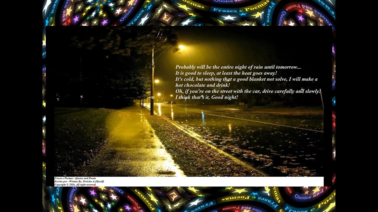 Good evening, it's raining, I think it will not stop, it's cold! [Message] [Quotes and Poems]