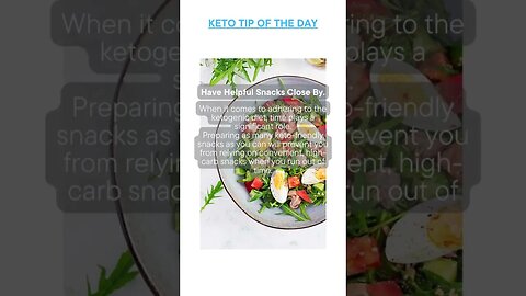 Keto Tip of the Day - Keep Keto Snacks Close - Low Carb - Keto Success