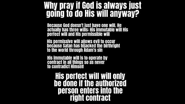 Why pray if God always does His will? Assurance God is answering prayer. What is the image of God?