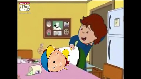 Caillou misbehaves at dinner