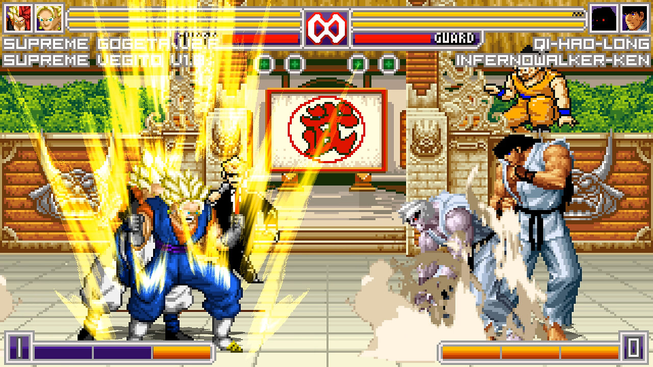 MUGEN - Supreme Vegito v1.8 & Supreme Gogeta v2.F vs. InfernoWalker-Ken & Qi-Hao-Long - Download