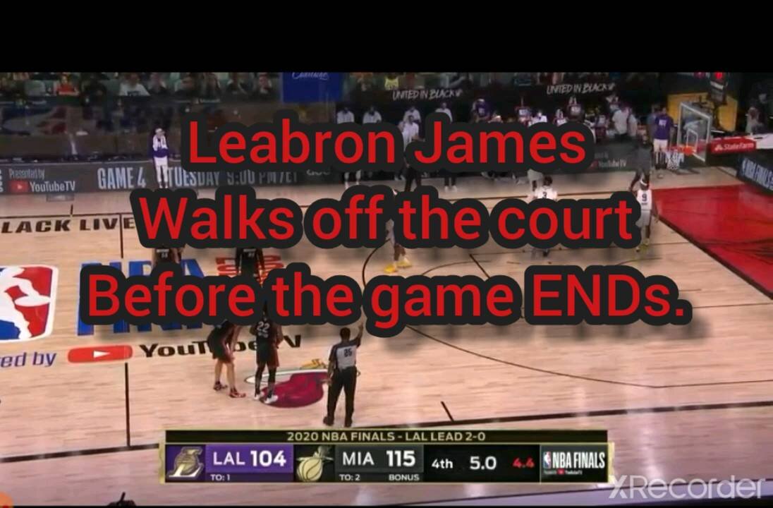 LEBRON WALKS OFF THE COURT