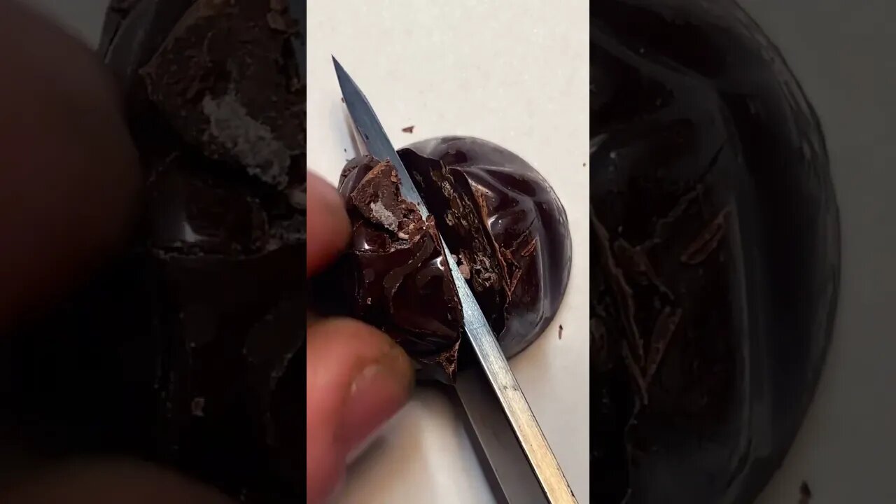 You cut the chocolate!