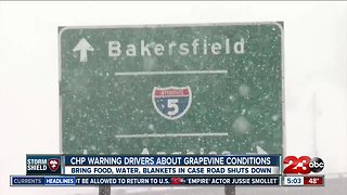 CHP provides helpful tips for drivers commuting through the grapevine