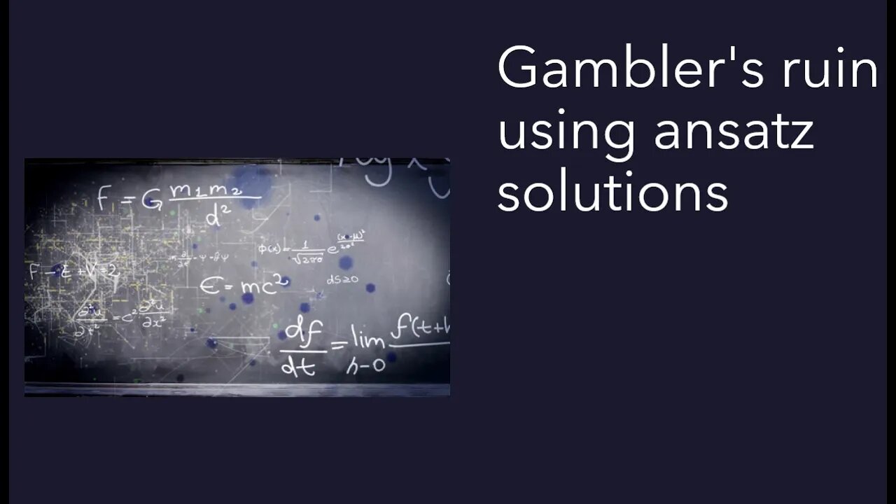 Gambler's ruin using ansatz solutions