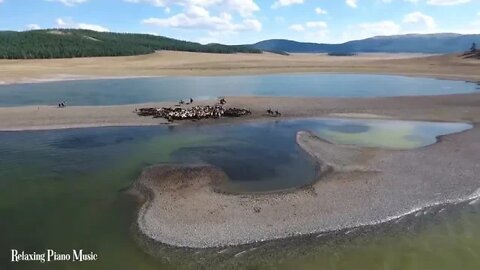 68 %%% FLYING OVER MONGOLIA 4K UHD Relaxing Music Along With Beautiful Nature Videos 4K Video HD