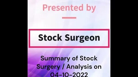 Summary of Stock analysis of triggers on 04-10-2022