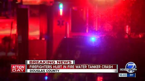 2 Franktown firefighters responding to house fire injured in water tender rollover crash