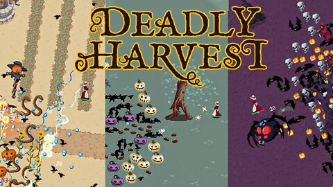 Jogo estilo VAMPIRE SURVIVORS, tematizado com o HALLOWEEN - Deadly Harvest - Especial de Halloween