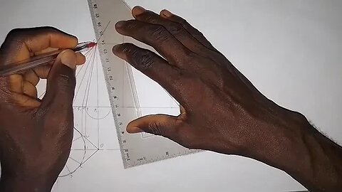 Front Elevation, Plan and Surface Development of an Oblique Cone