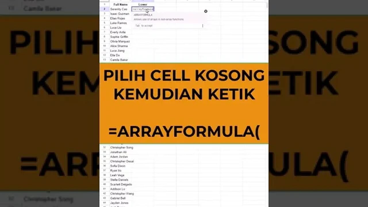 Mengubah Text Menjadi Huruf kecil - Google Sheets Tips & Tricks #belajaronline #googlesheets