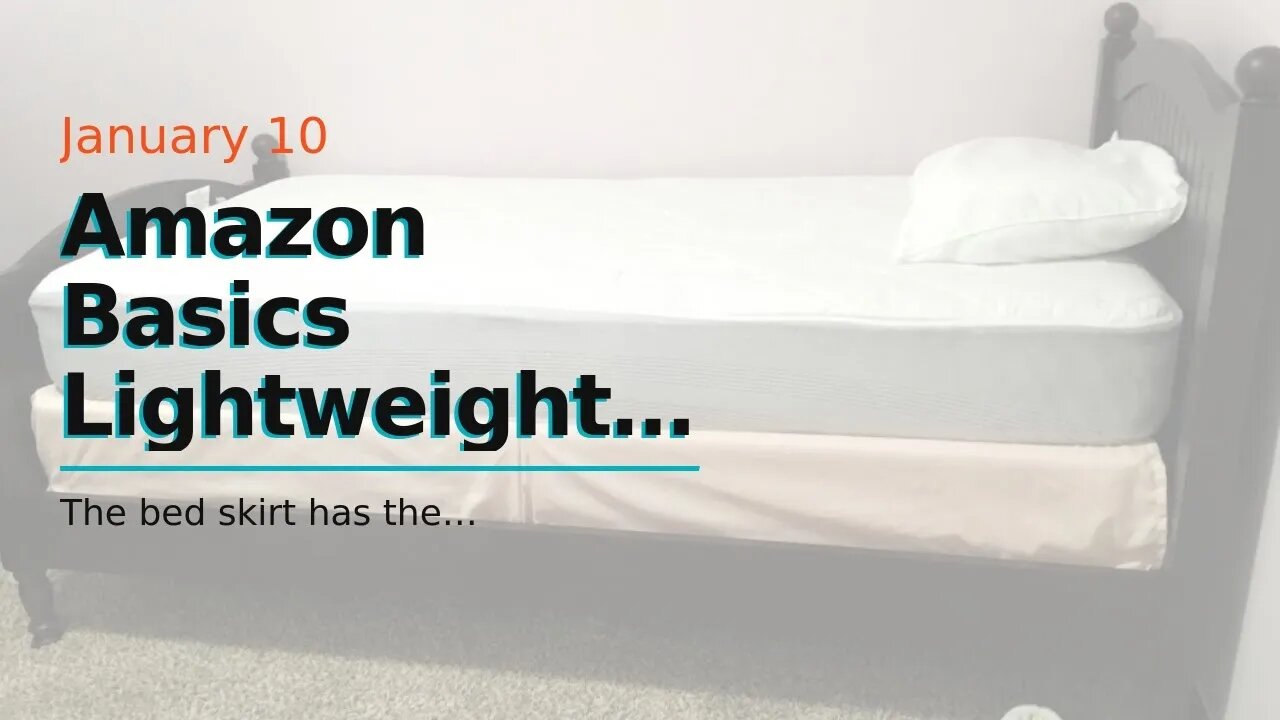 Amazon Basics Lightweight Pleated Bed Skirt - Queen, Bright White