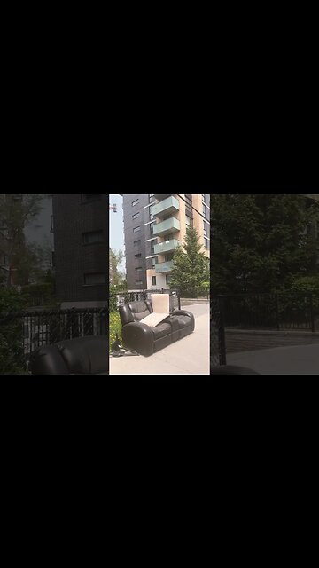 Street garbage including sofa